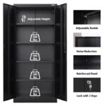 72-inch Metal Storage Cabinet in Black (3)