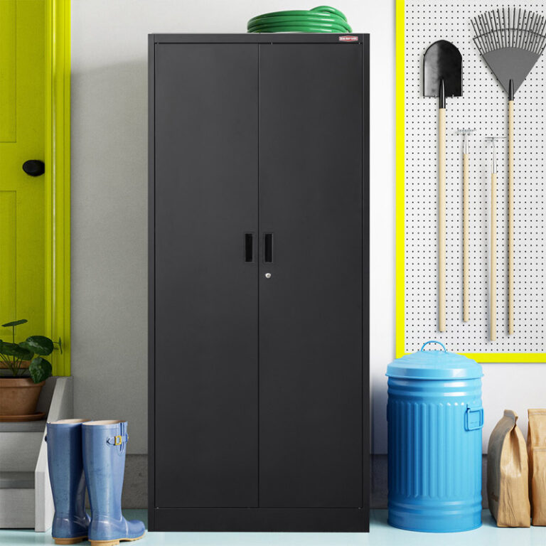 72-inch Metal Storage Cabinet in Black (5)