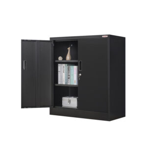 Half-height Black Locking Storage Cabinet (1)