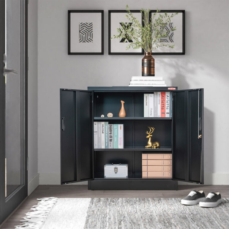 Half-height Black Locking Storage Cabinet (5)