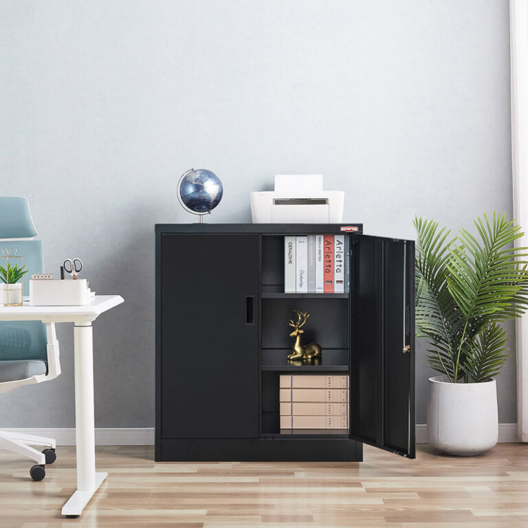 Half-height Black Locking Storage Cabinet (6)