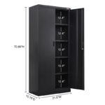 Metal Storage Cabinet 71-inch Tall - Black (2)