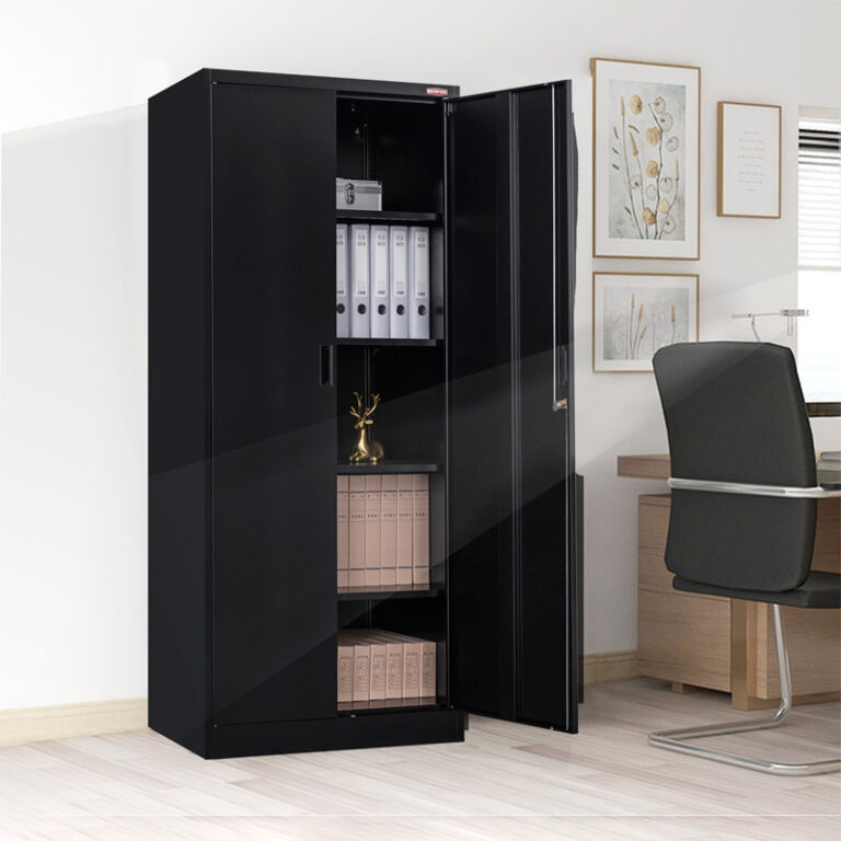 Metal Storage Cabinet 71-inch Tall - Black (5)