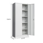 Metal Storage Cabinet 71-inch Tall - White (2)