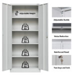 Metal Storage Cabinet 71-inch Tall - White (3)