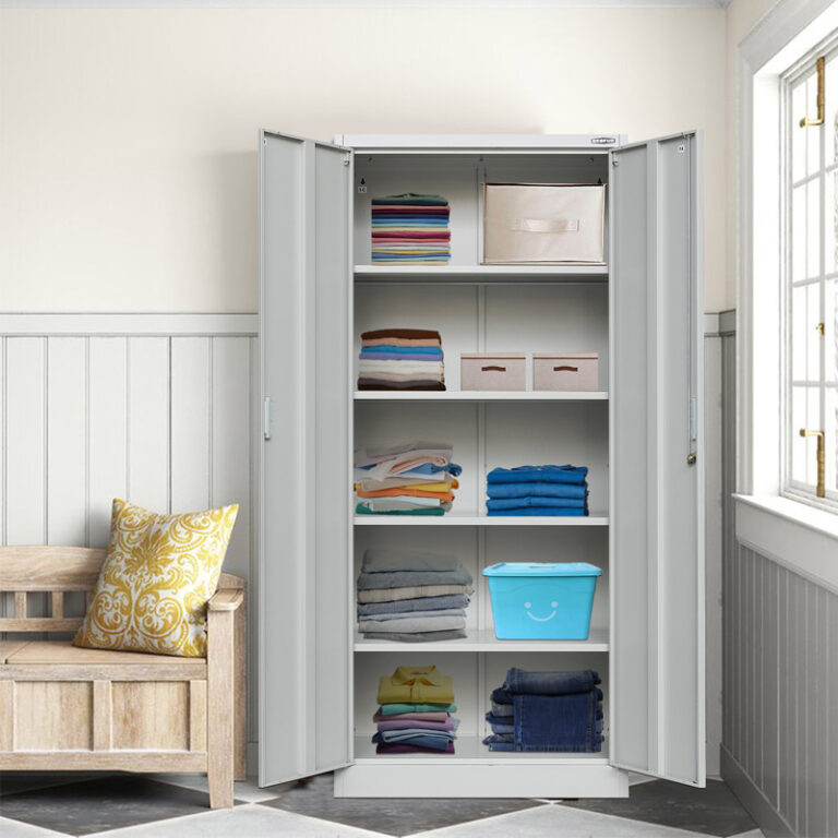 Metal Storage Cabinet 71-inch Tall - White (5)