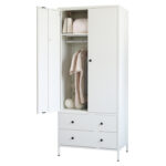 Besfur 2 Doors Wardrobe with 2 Drawers