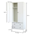 Besfur 2 Doors Wardrobe with 2 Drawers