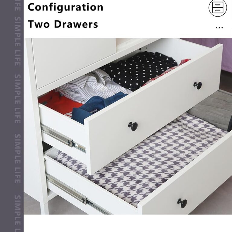 Besfur 2 Doors Wardrobe with 2 Drawers