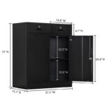 Besfur 2 Locking Drawers Storage Cabinet