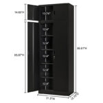 Besfur 87-inch Metal Storage Cabinet in Black