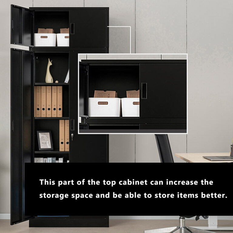 Besfur 87-inch Metal Storage Cabinet in Black