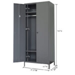 Besfur Steel Storage Wardrobe Locker (Charcoal Grey)