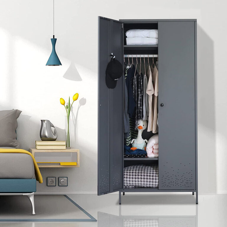 Besfur Steel Storage Wardrobe Locker (Charcoal Grey)