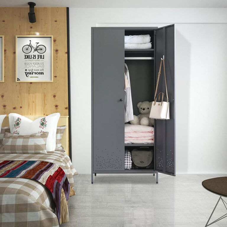 Besfur Steel Storage Wardrobe Locker (Charcoal Grey)